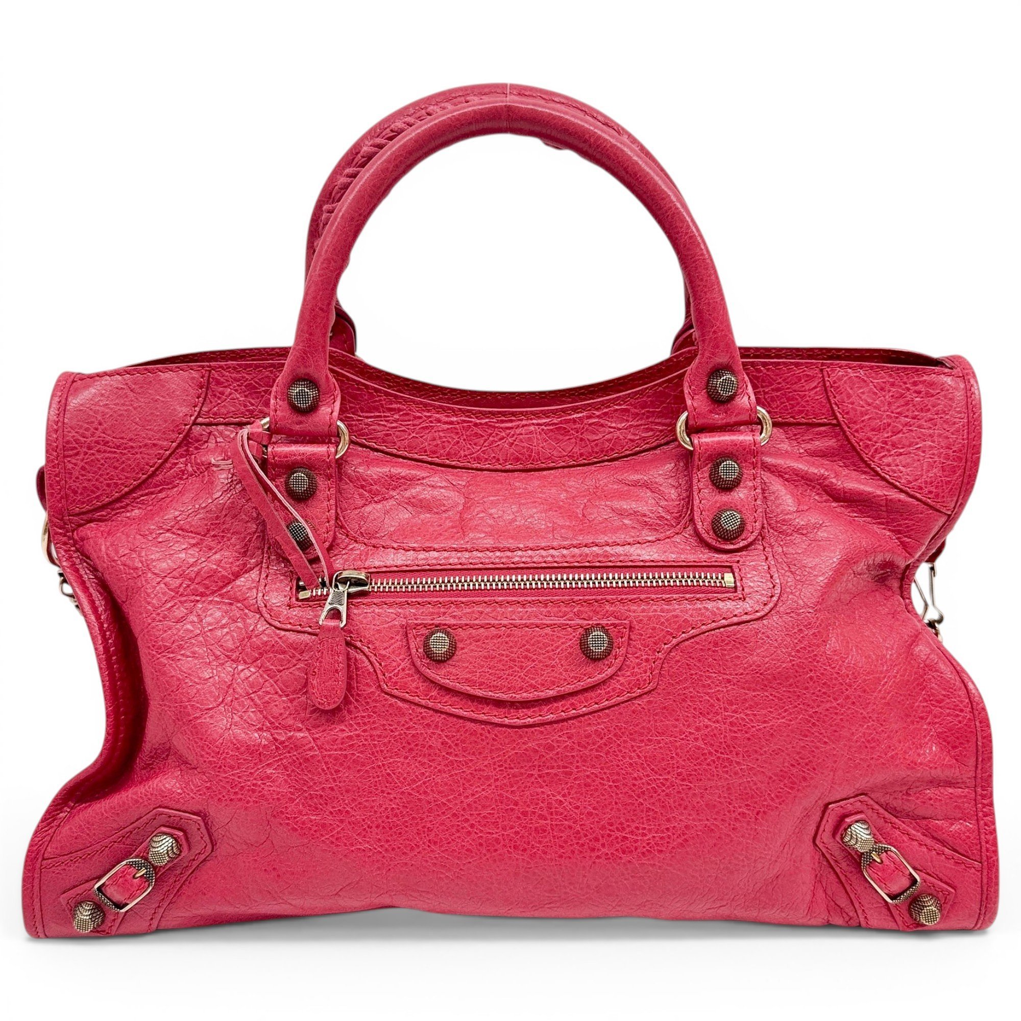 City leather handbag