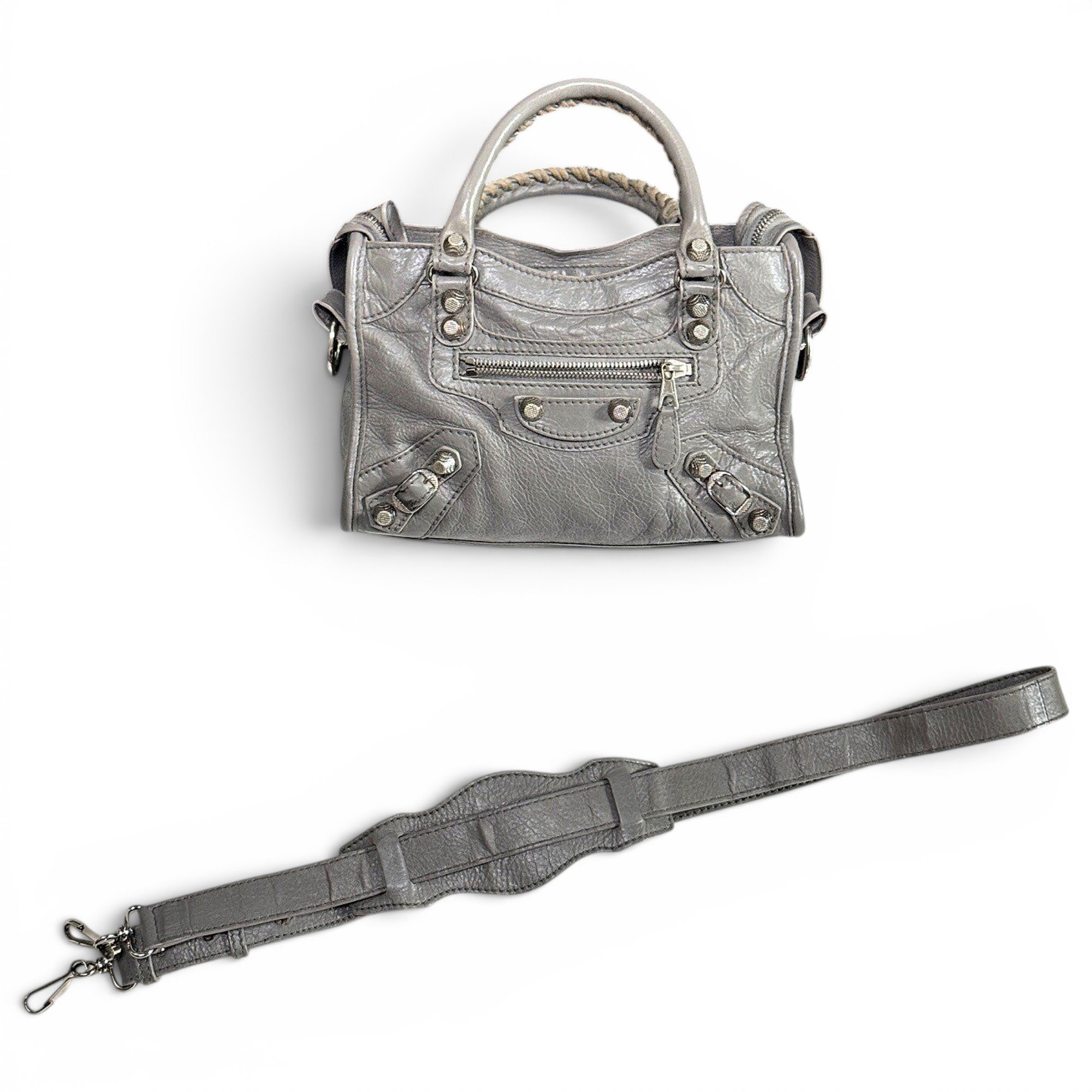 City leather handbag