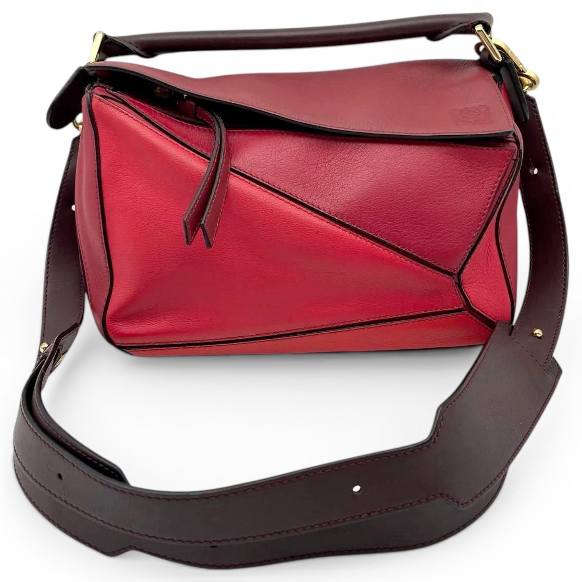 Puzzle leather handbag