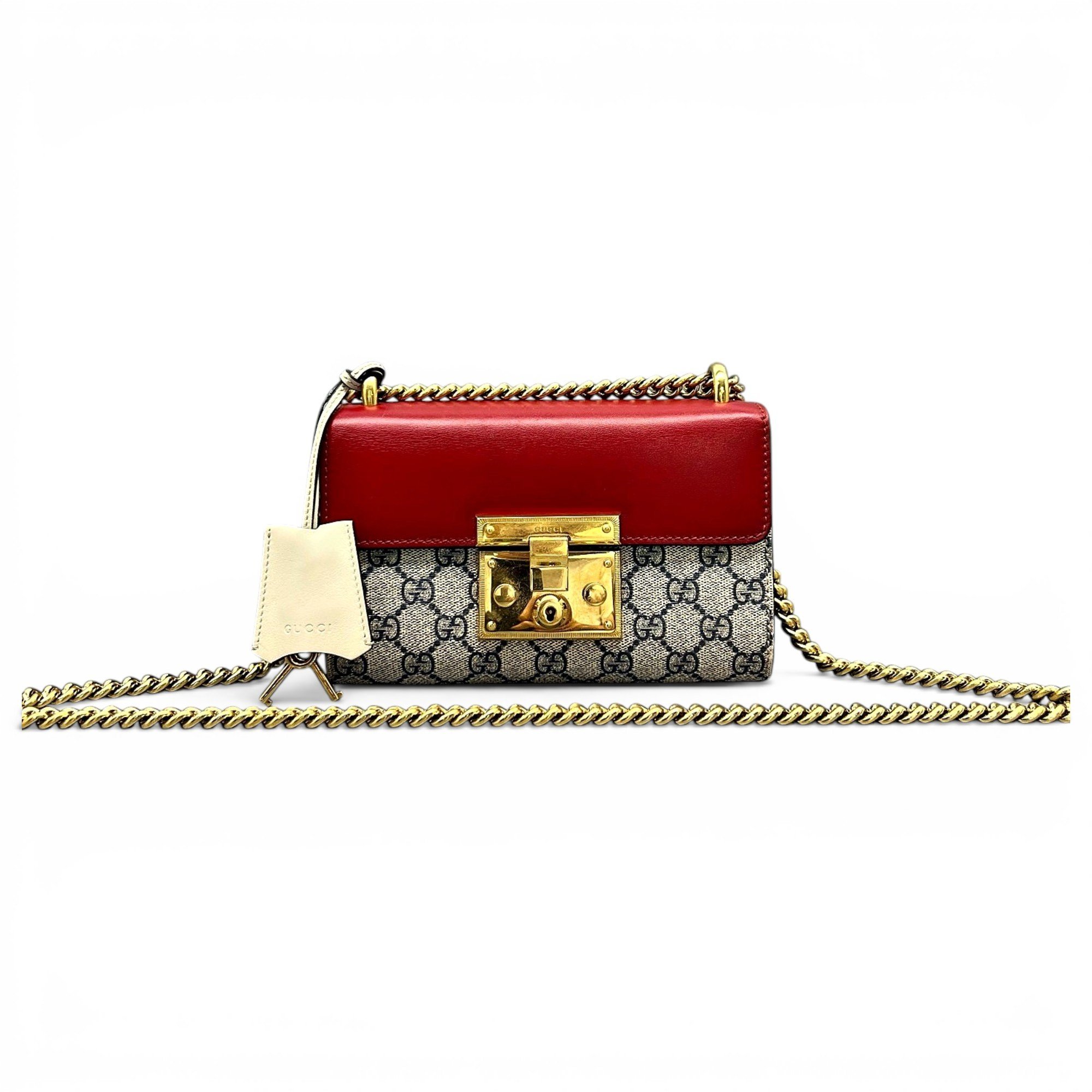 Padlock leather handbag
