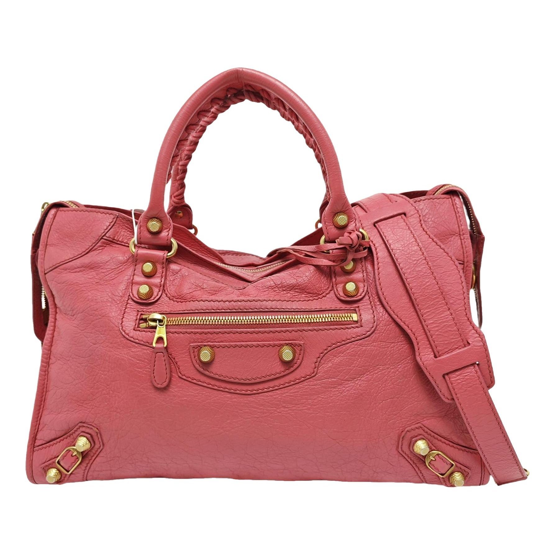 City leather handbag