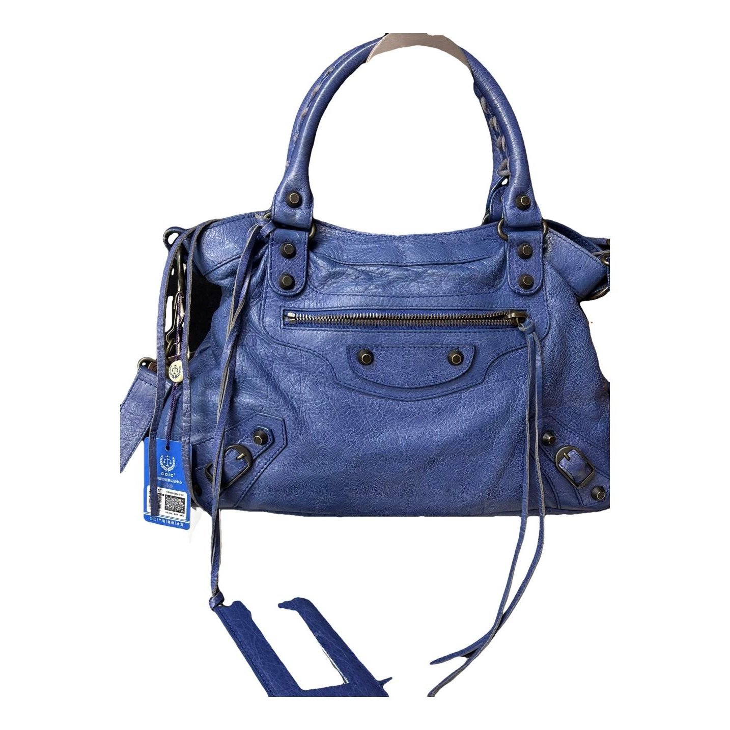 City leather handbag