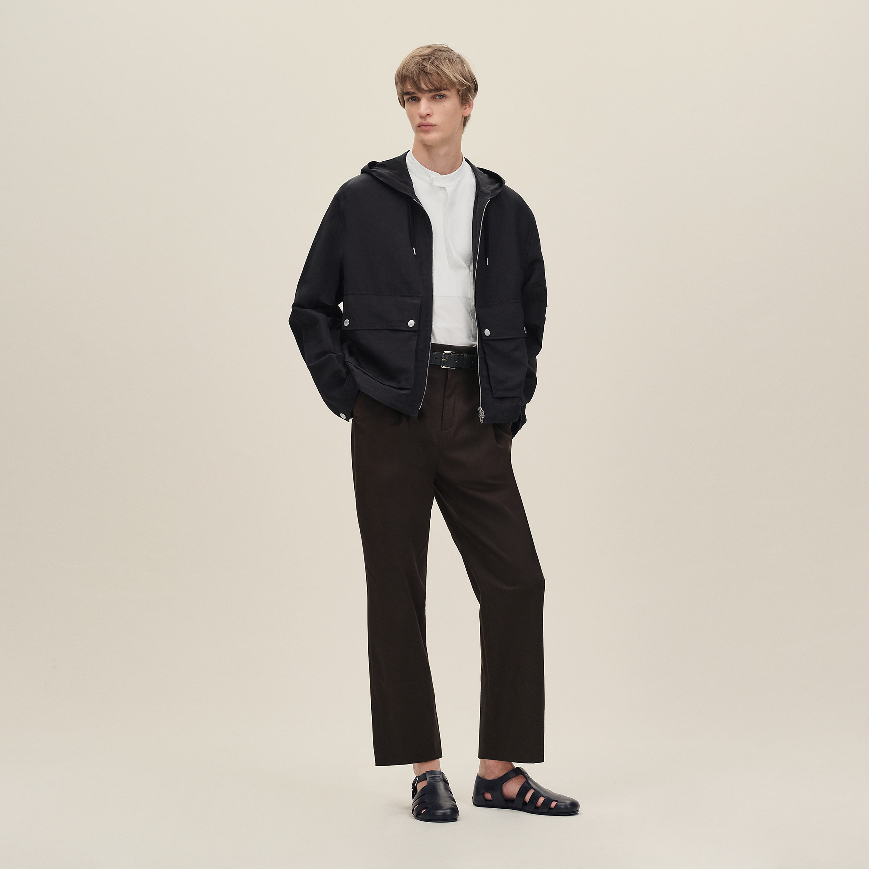 Zipped hooded jacket