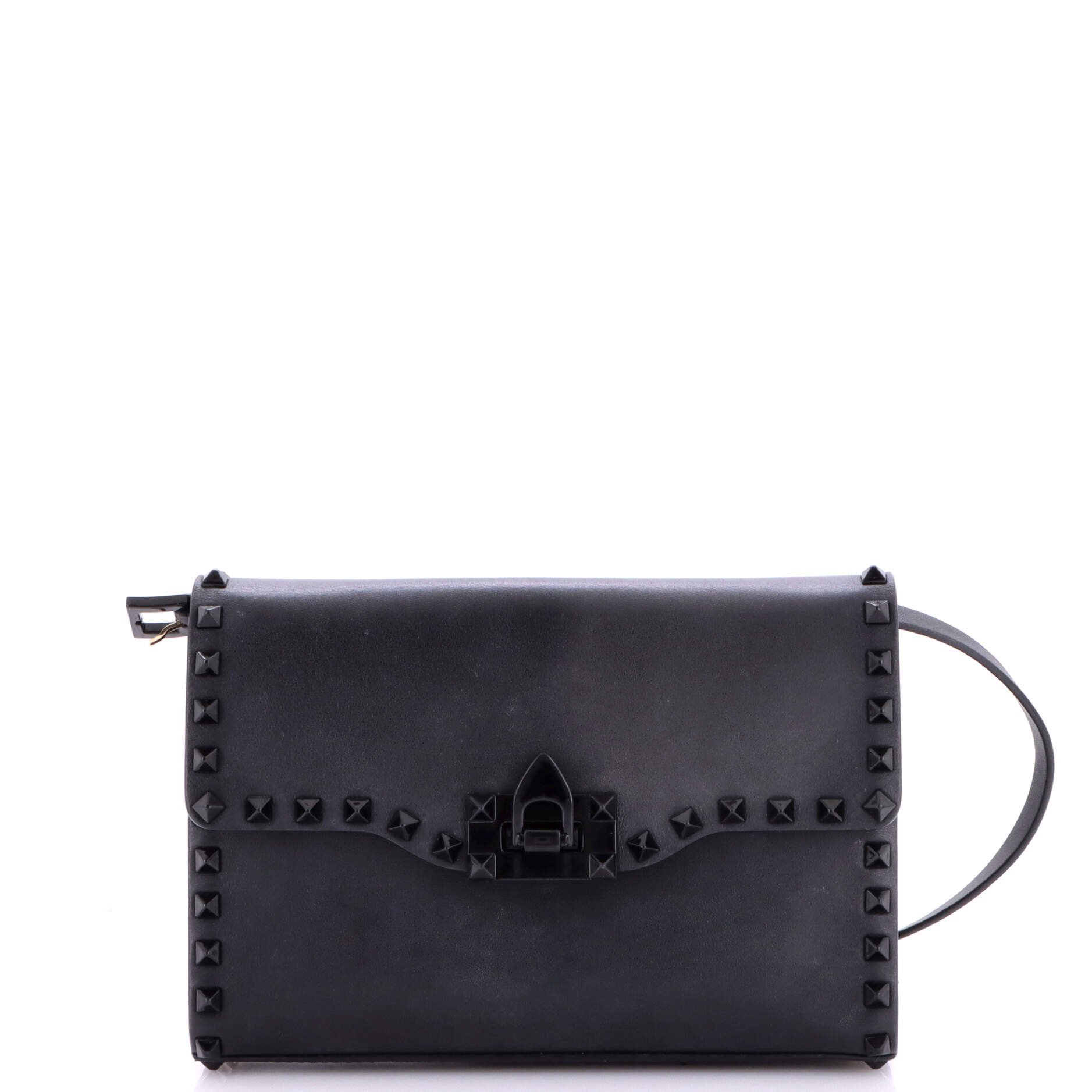 Rockstud Flip Lock Flap Bag Leather Medium