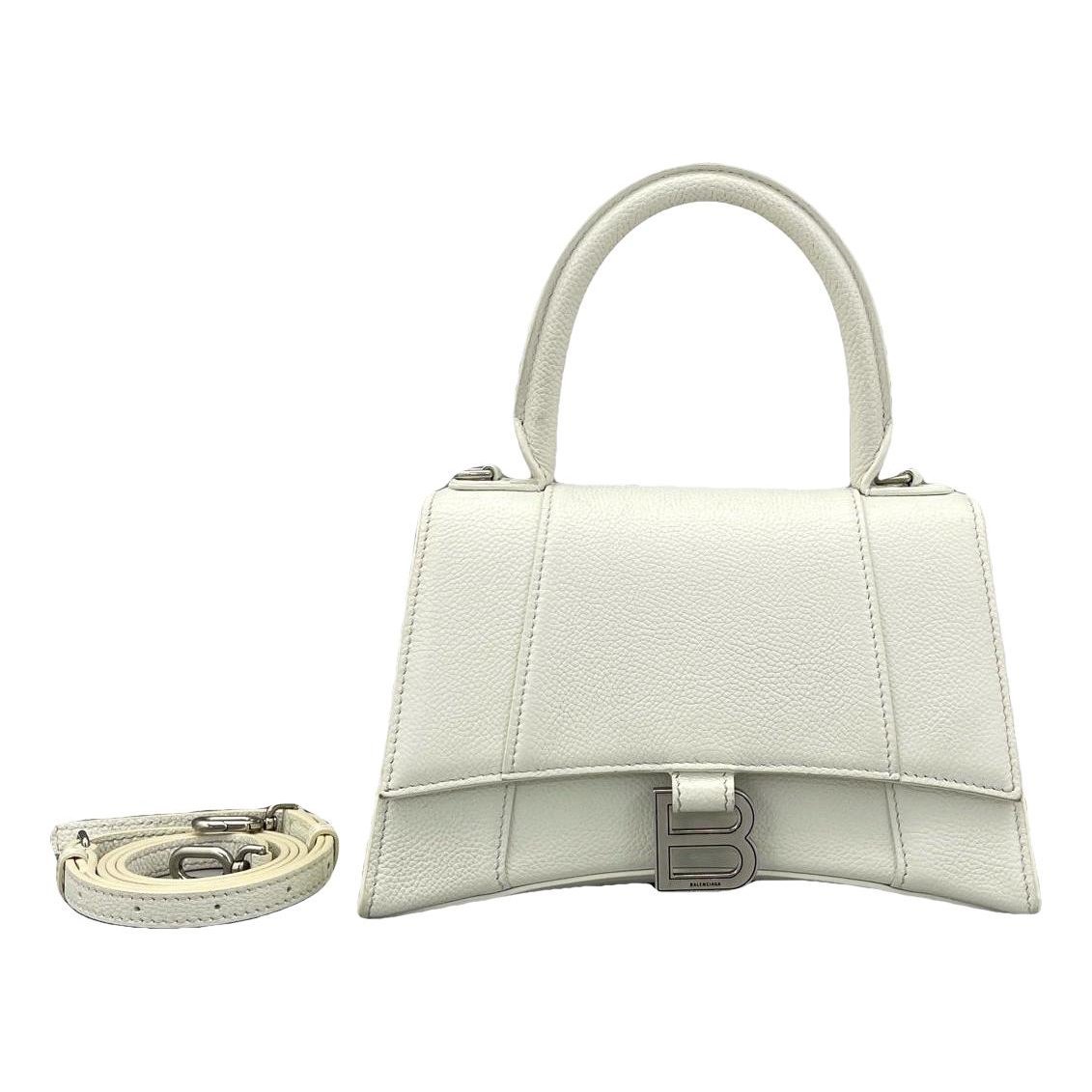 Hourglass leather handbag