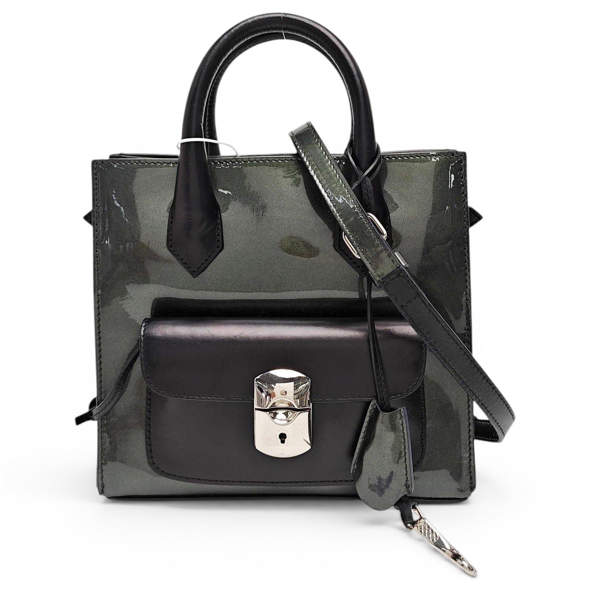 Patent leather handbag