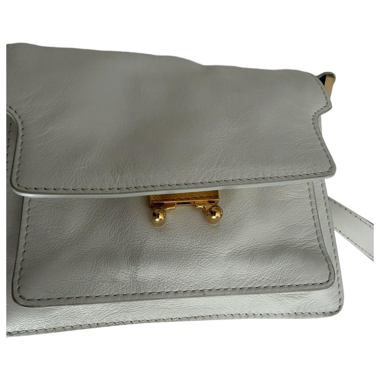 Trunk leather crossbody bag