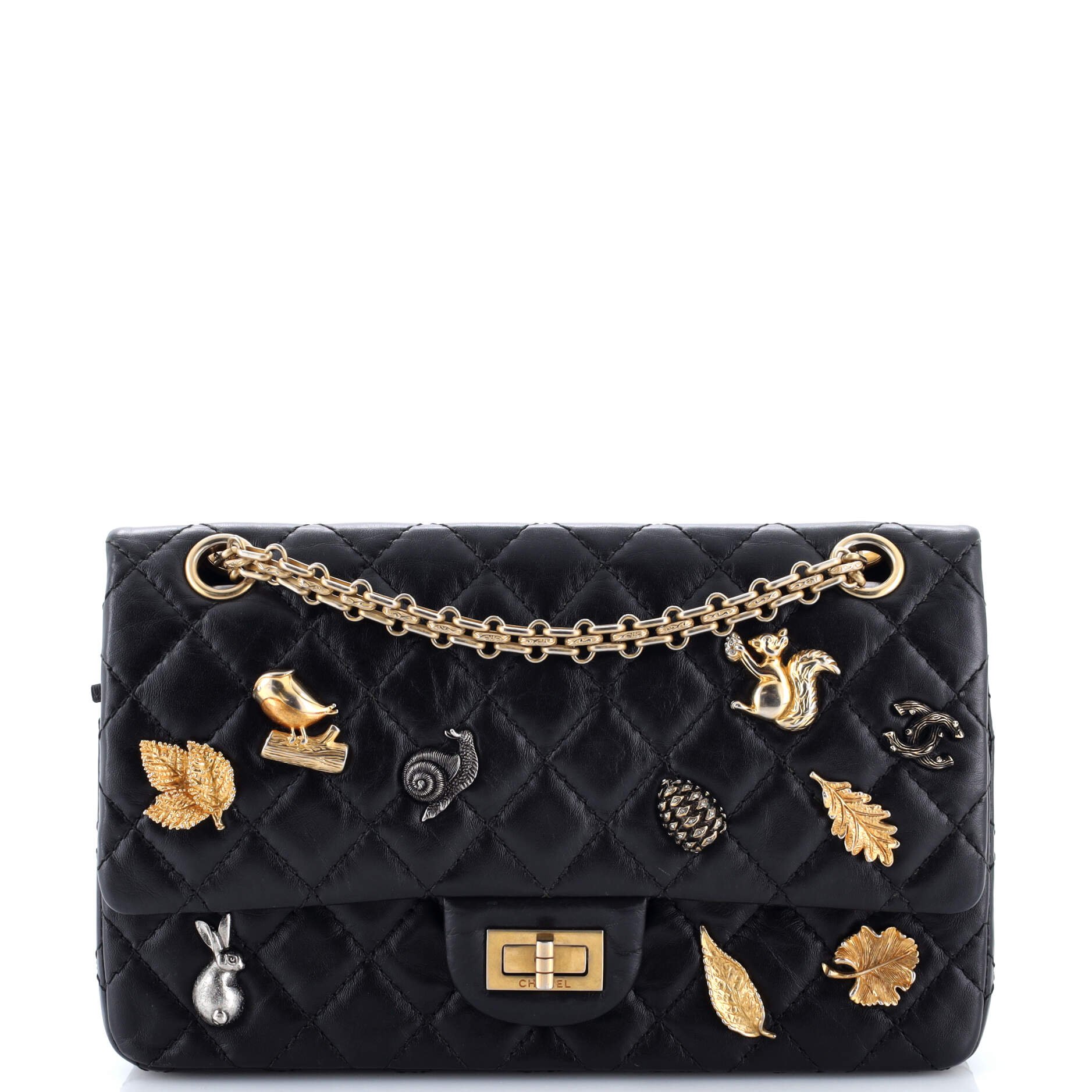 Chanel Lucky Charms Reissue 2.55 Flap Bag Quilted Aged Calfskin 225