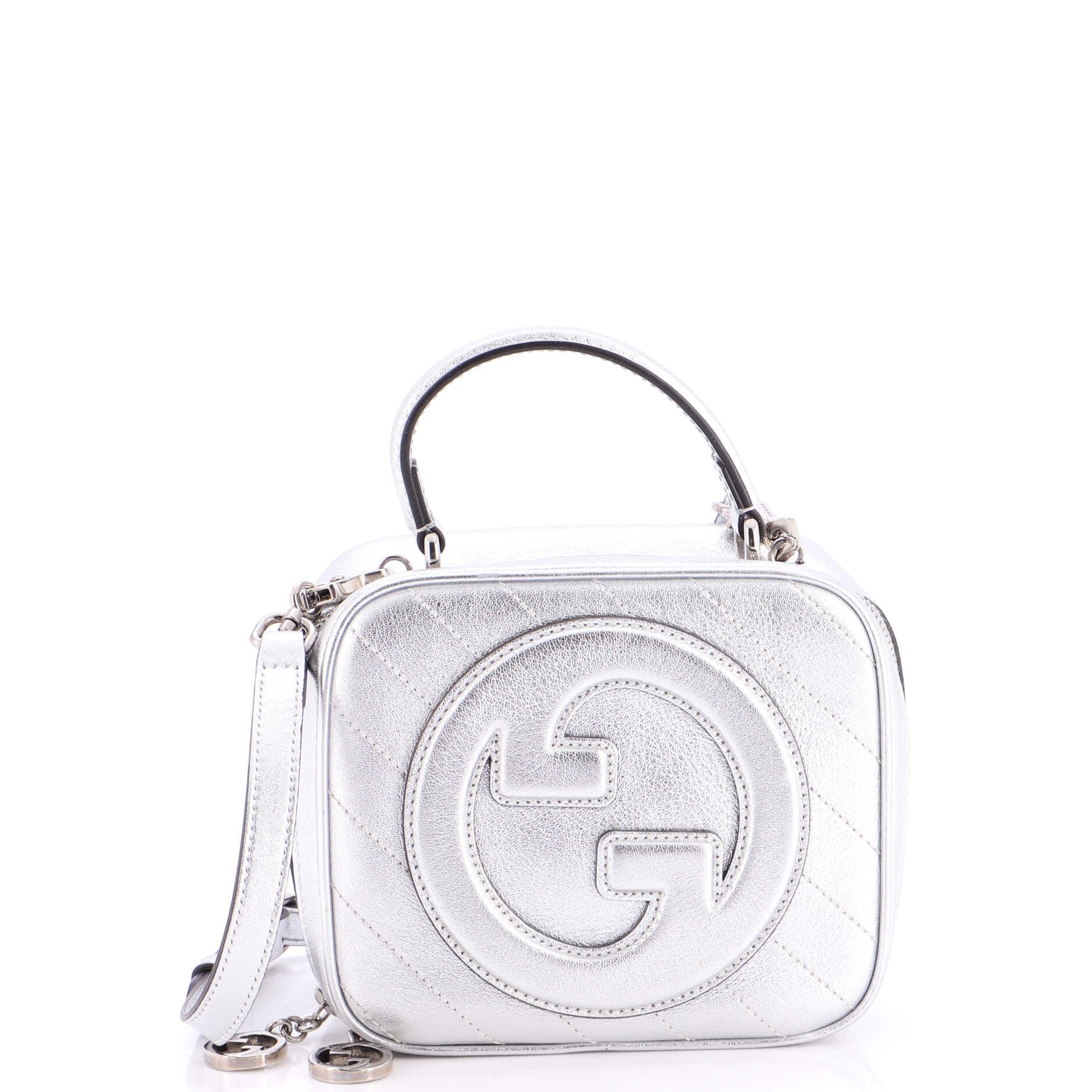 Blondie NM Top Handle Shoulder Bag Diagonal Quilted Leather