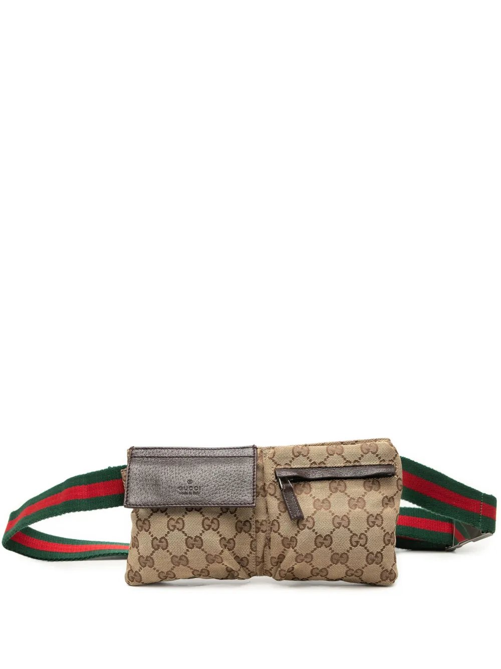 2000-2015 GG Canvas Web Double Pocket belt bag