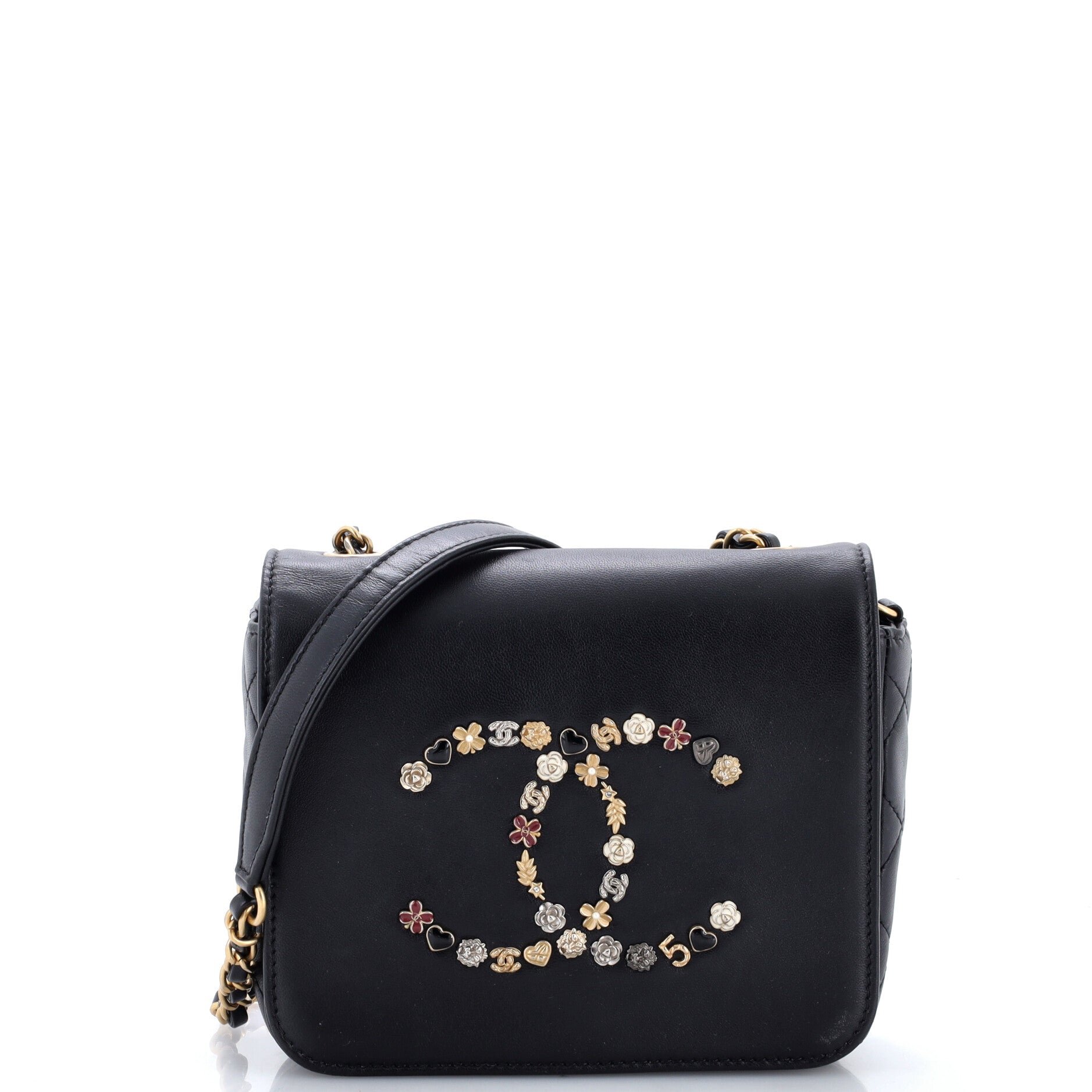 Giant Crystal CC Flap Bag Lambskin Mini