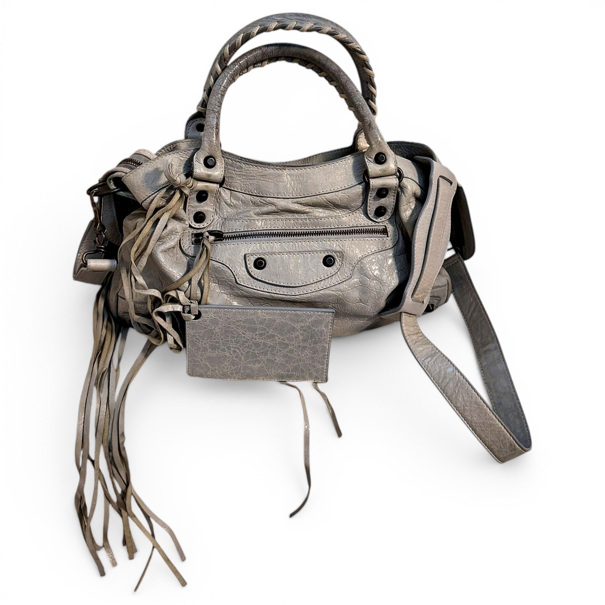 Town leather handbag