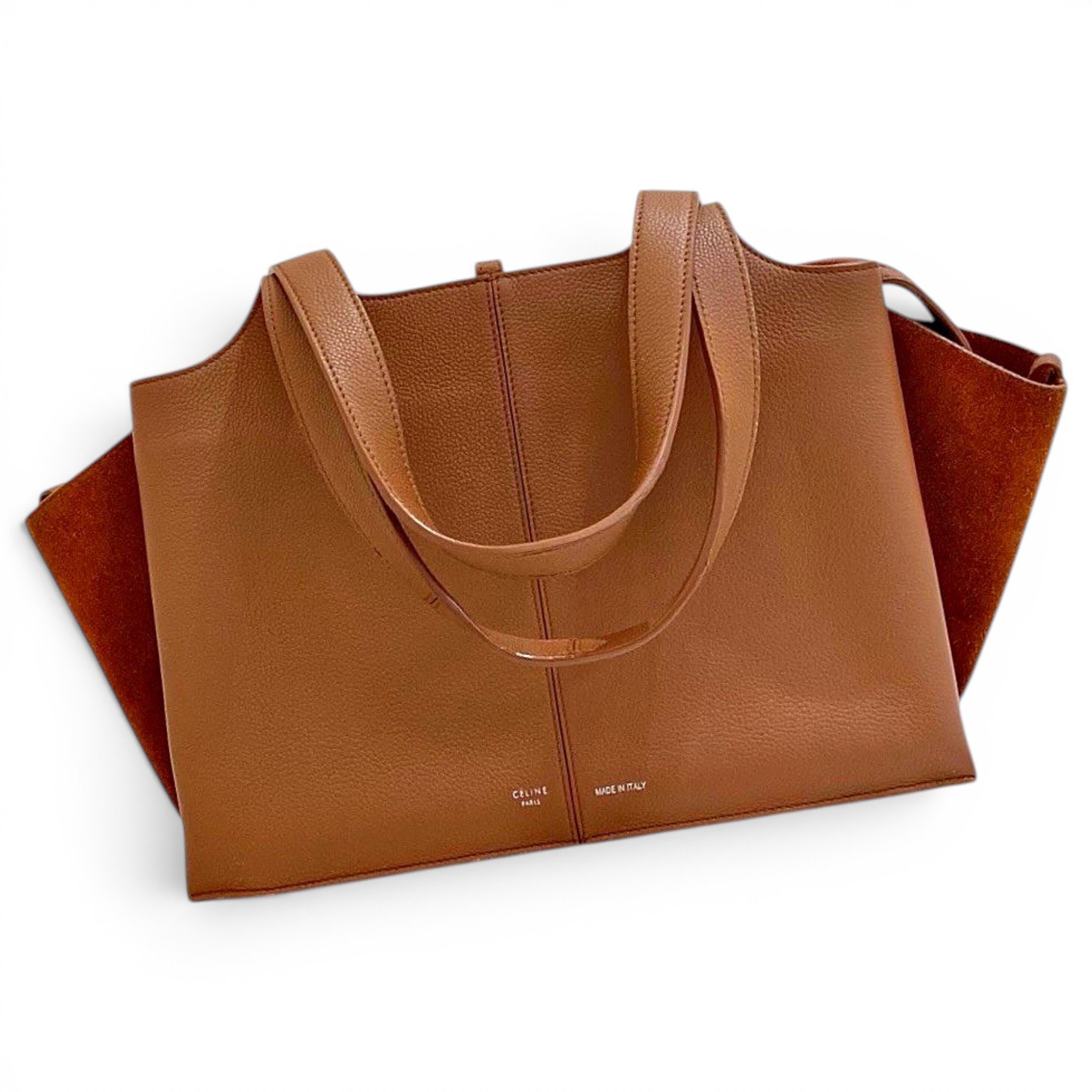 Tri-Fold leather handbag