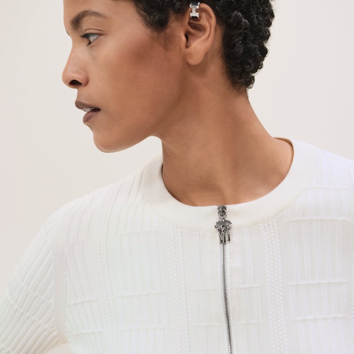 Blanc Cassé "Coaching" Zipped Cardigan