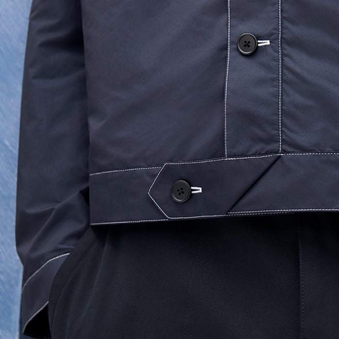 Marine "Pique Plie" Buttoned Jacket