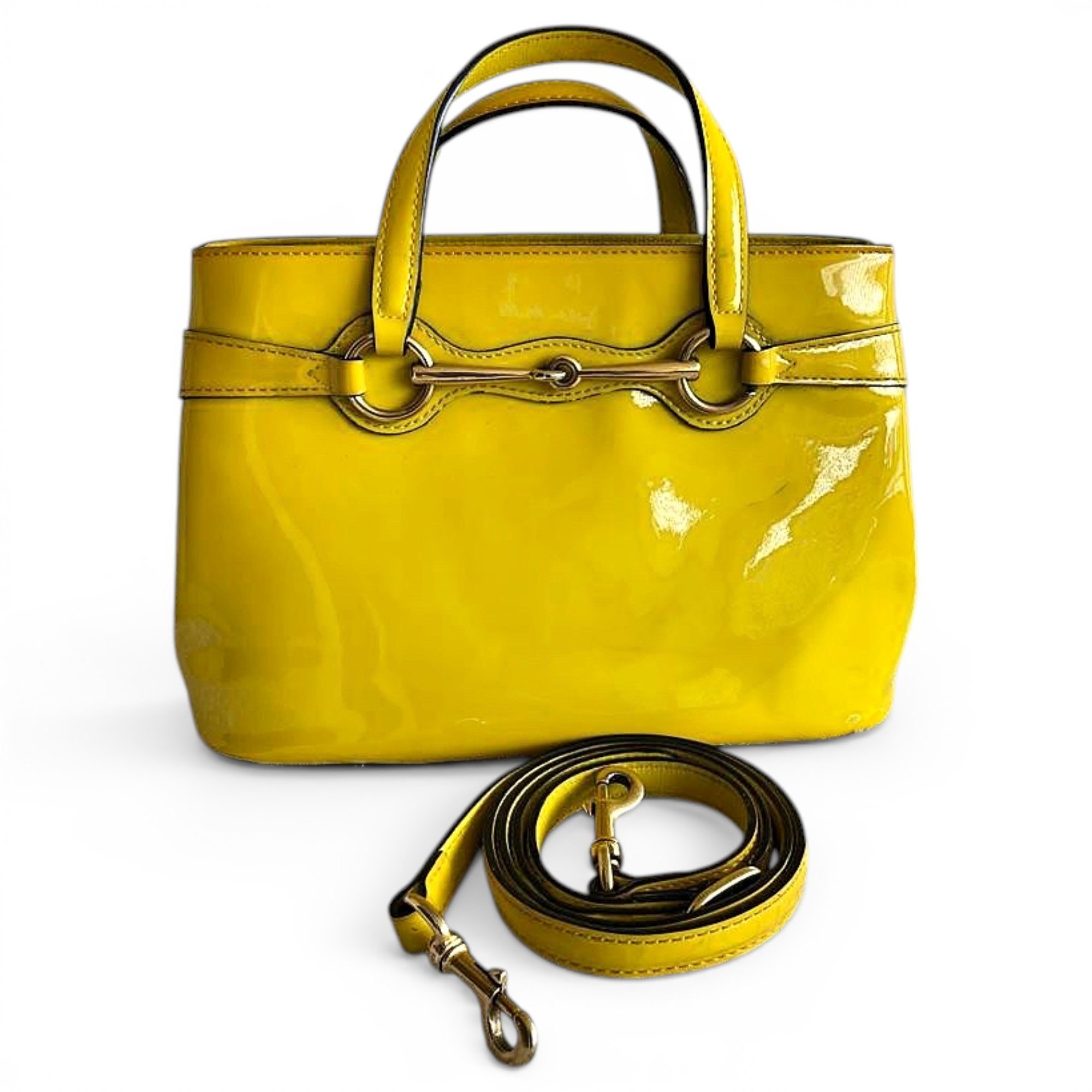 Bright Bit patent leather handbag