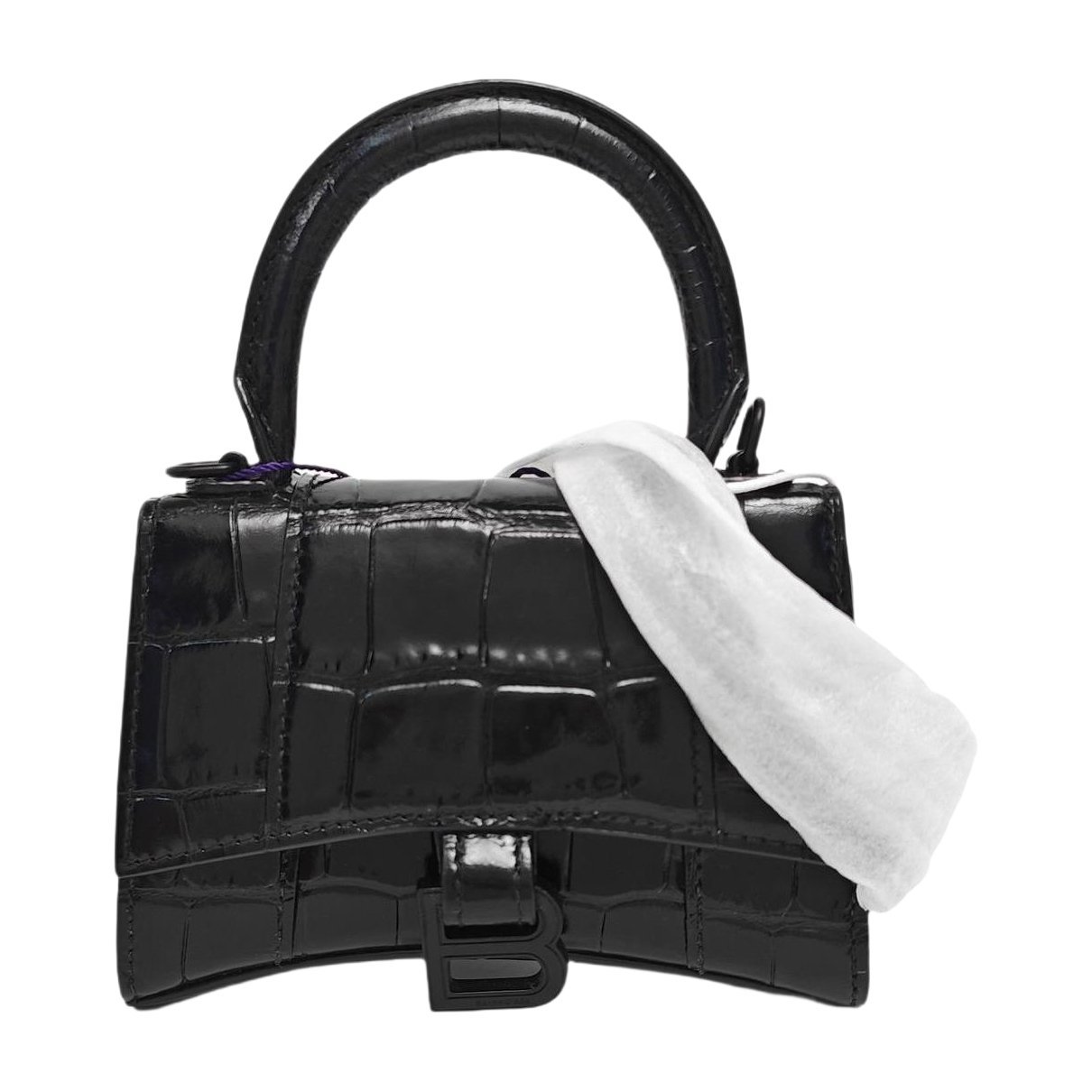 Hourglass leather handbag