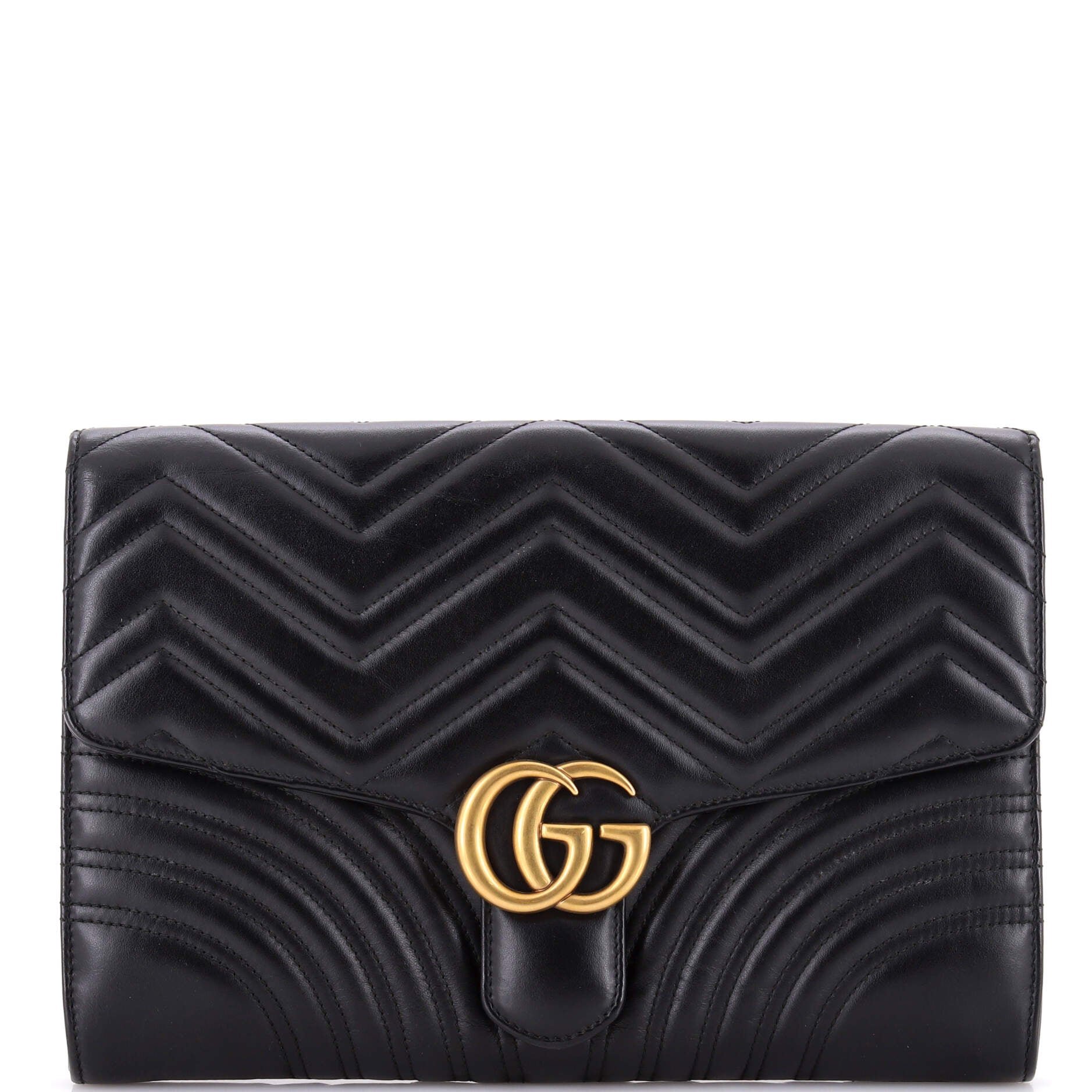 GG Marmont Flap Clutch Matelasse Leather