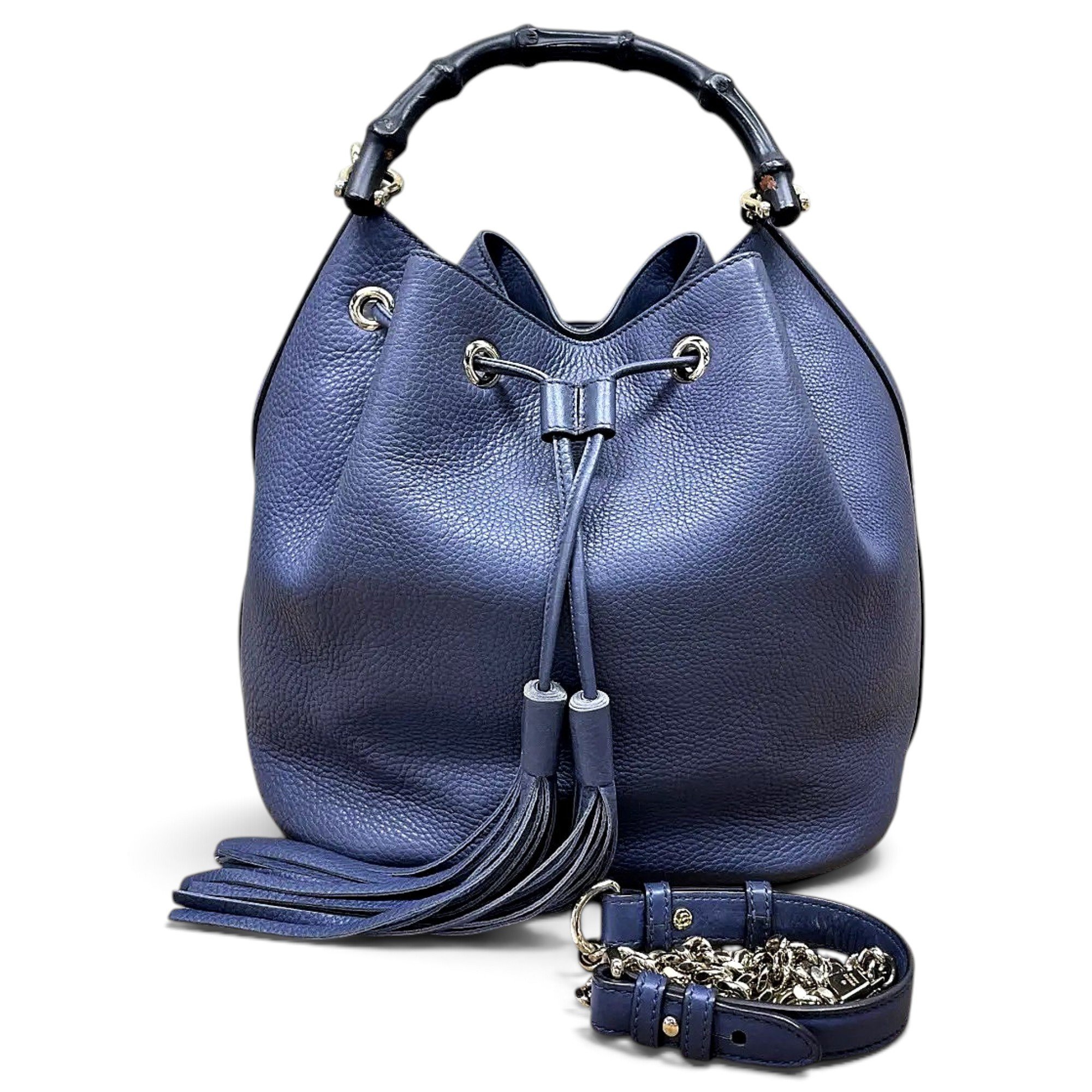 Miss Bamboo Bucket leather crossbody bag
