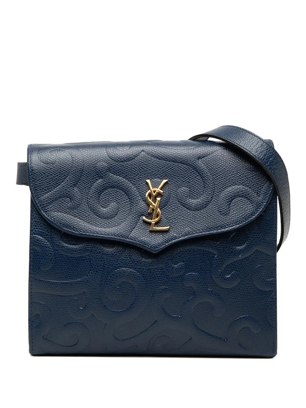 20th Century Embossed Leather Arabesque crossbody bag