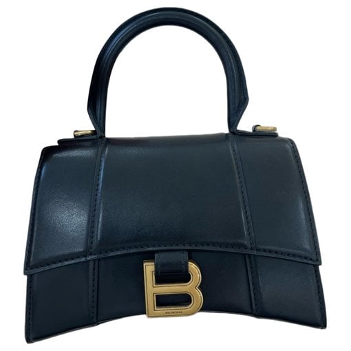 Hourglass leather handbag