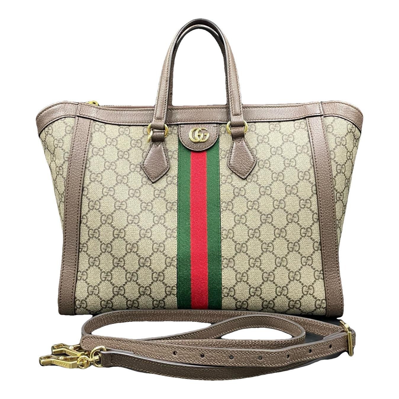 Ophidia Top Handle leather handbag