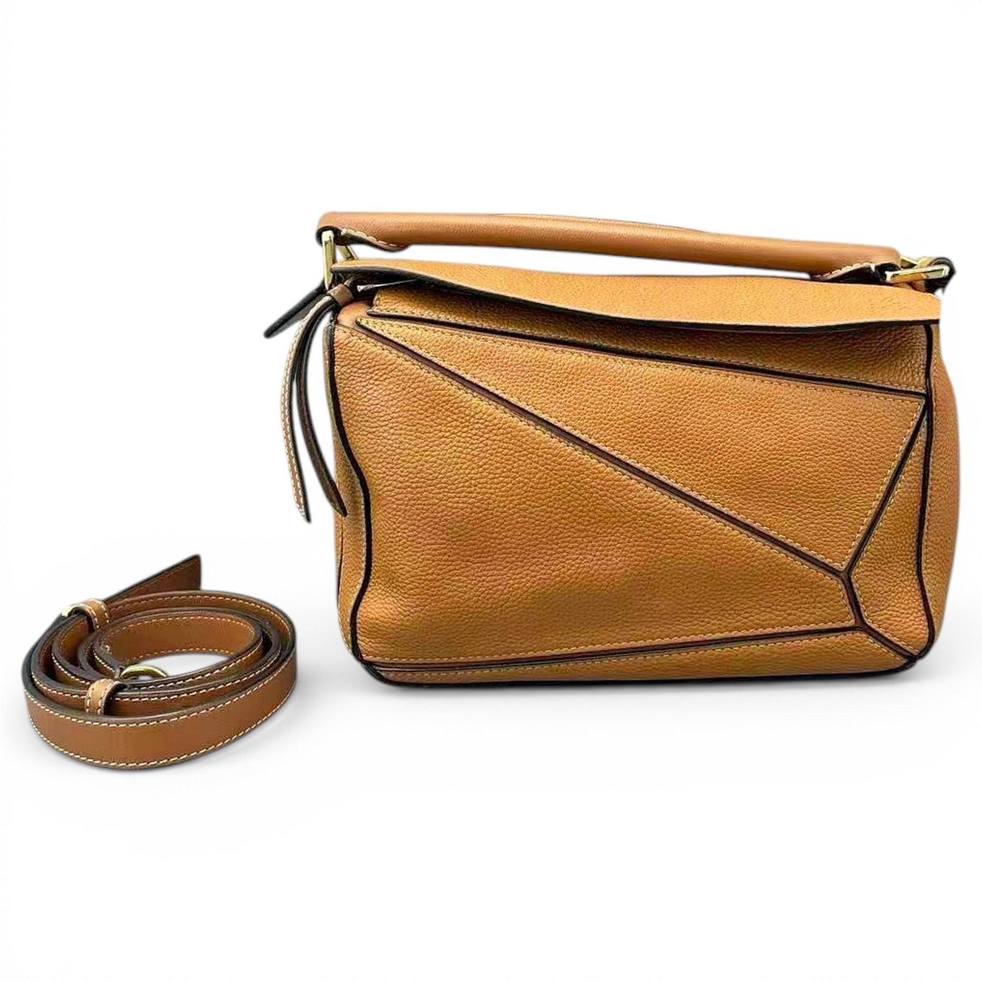 Puzzle leather handbag