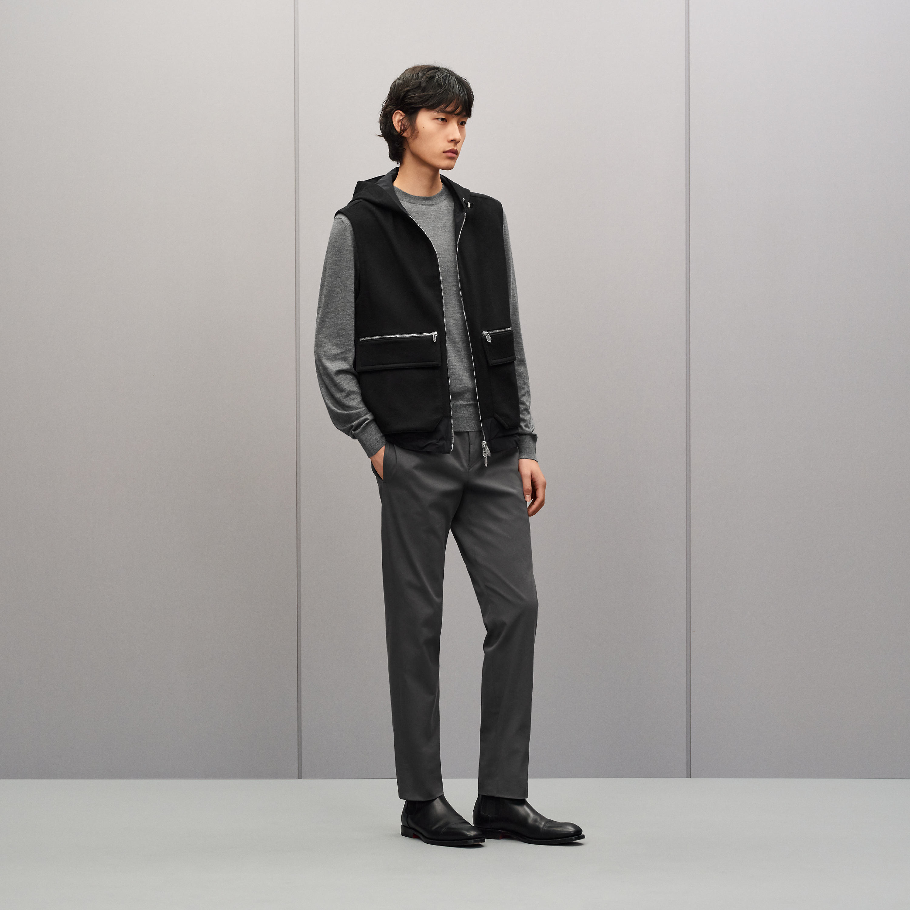 Reversible hooded vest