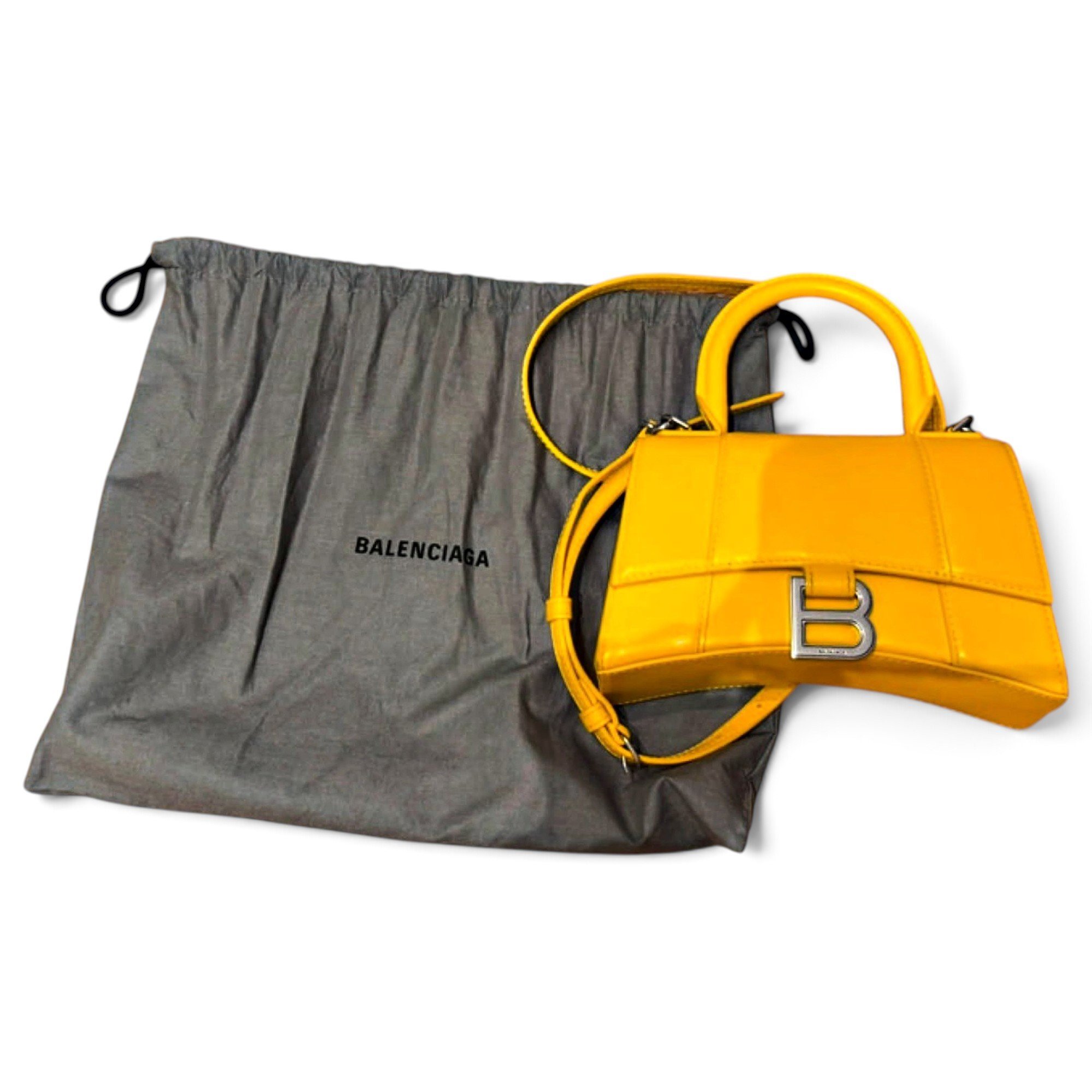 Hourglass leather handbag