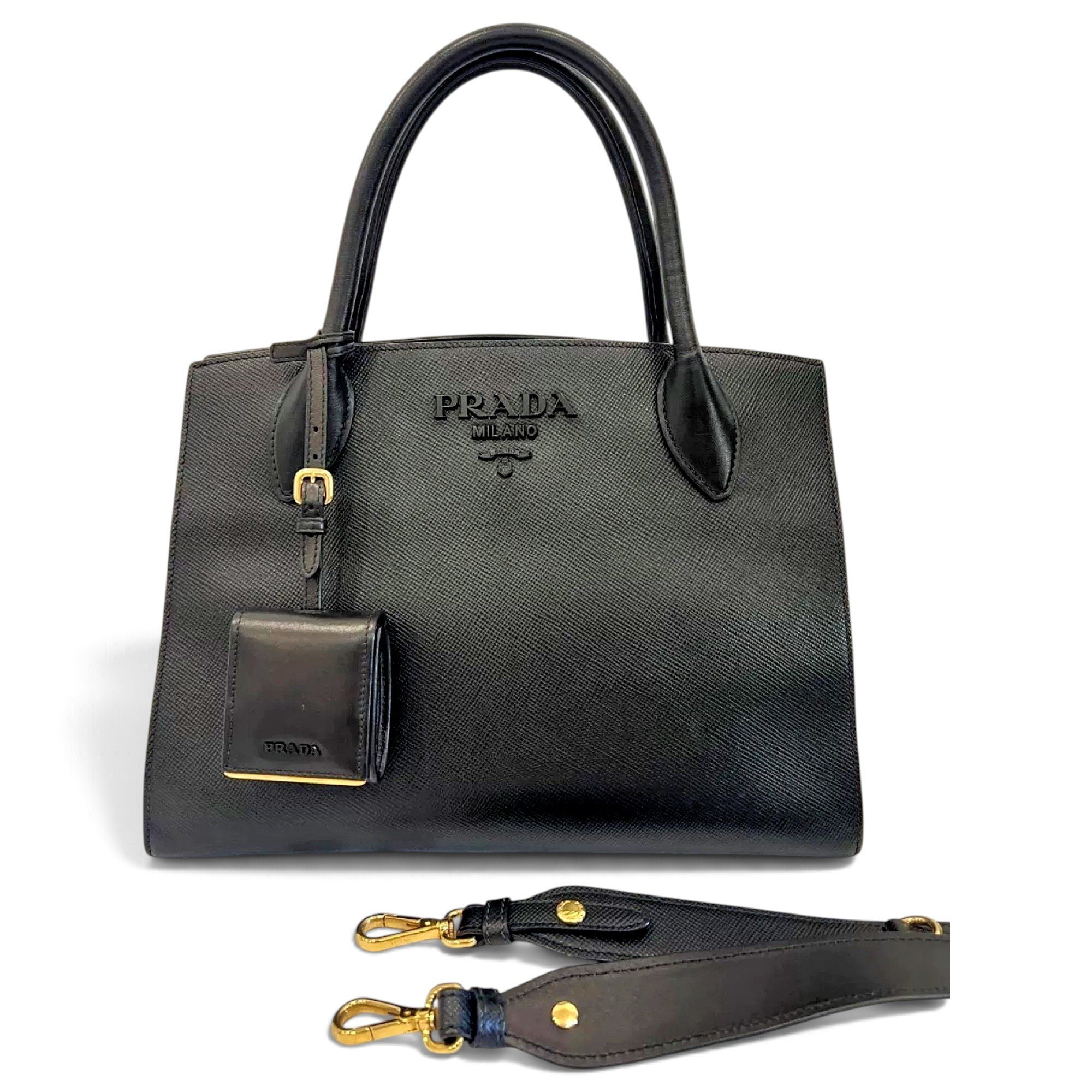 Monochrome leather tote