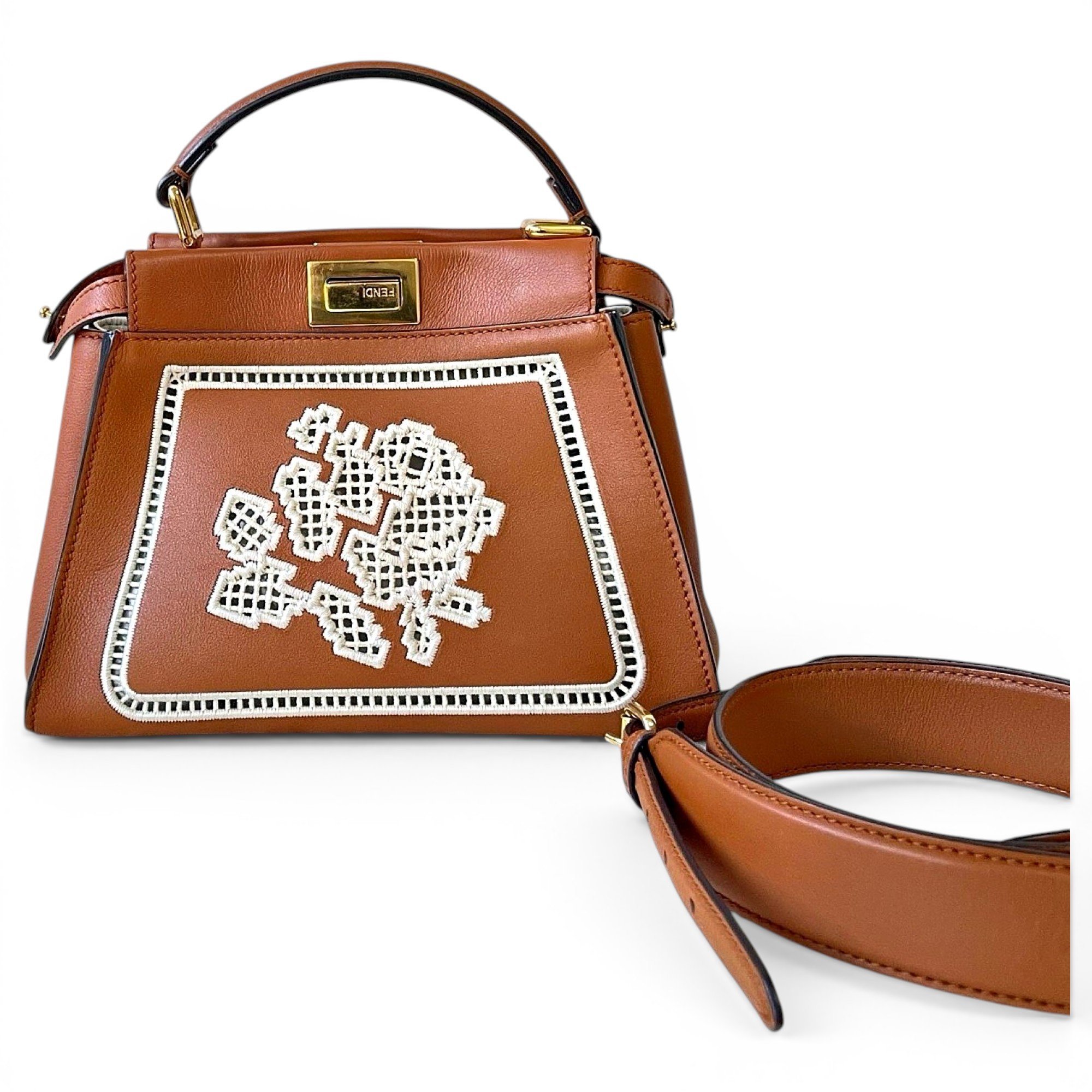 Peekaboo leather handbag