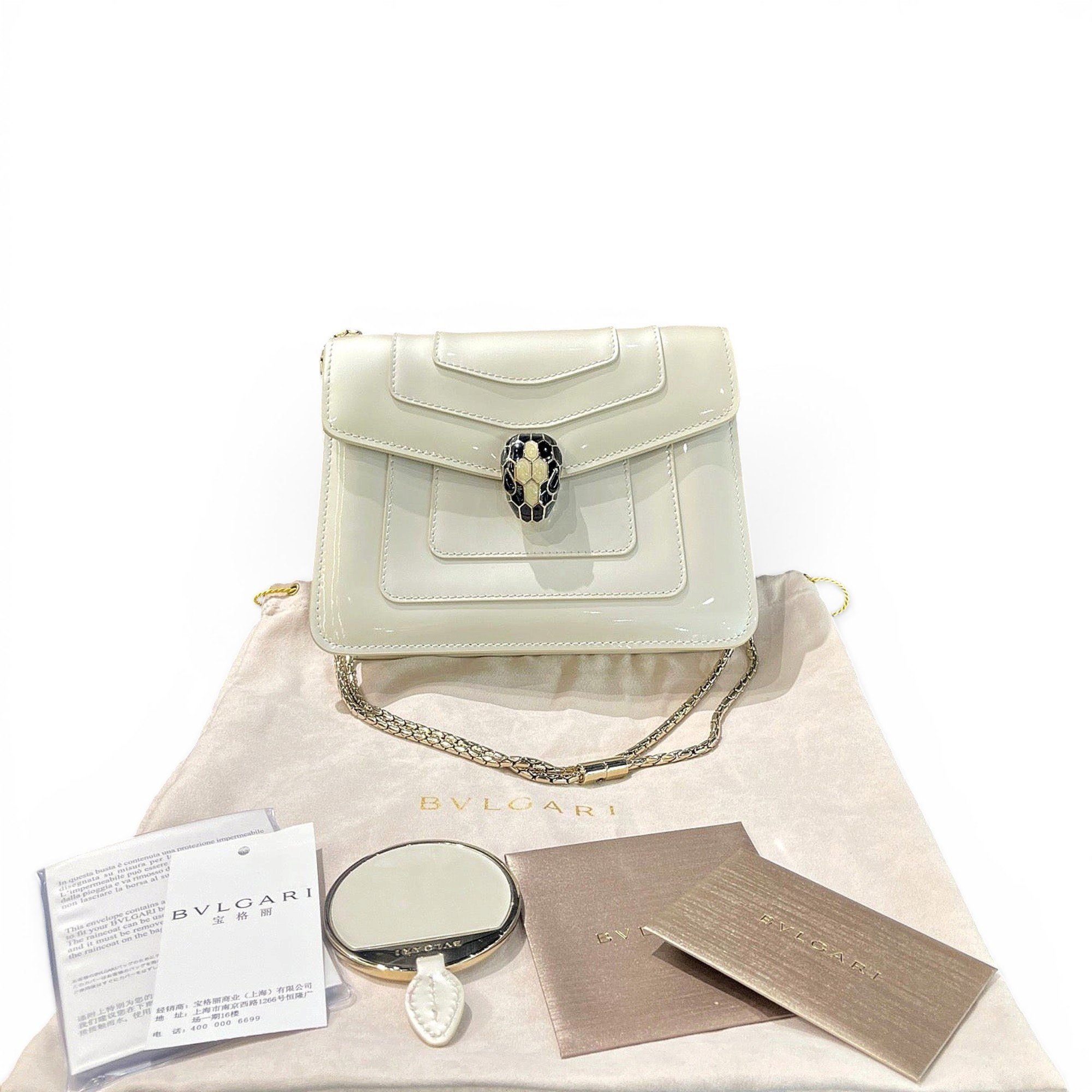 Patent leather handbag
