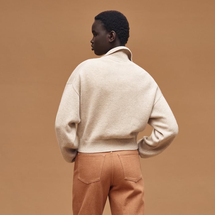 Beige Naturel High Collar Sweater