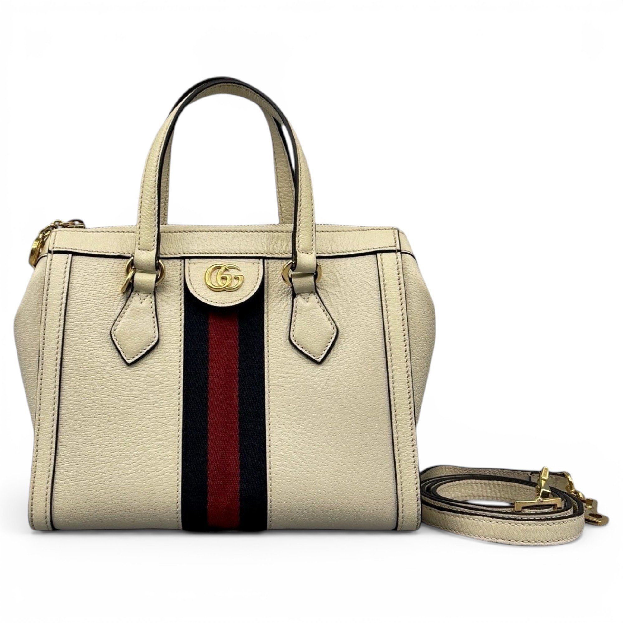 Ophidia Top Handle leather handbag