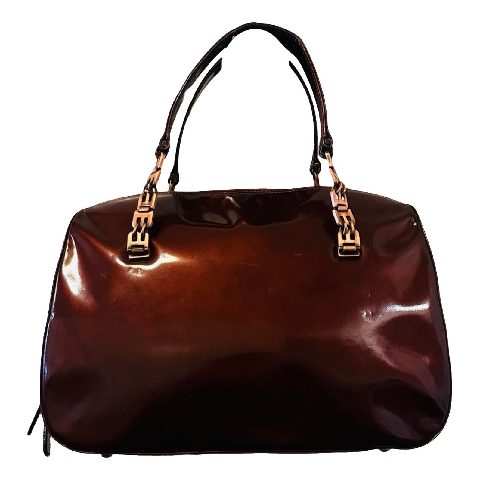 Patent leather handbag