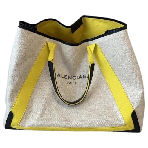 Navy cabas cloth handbag