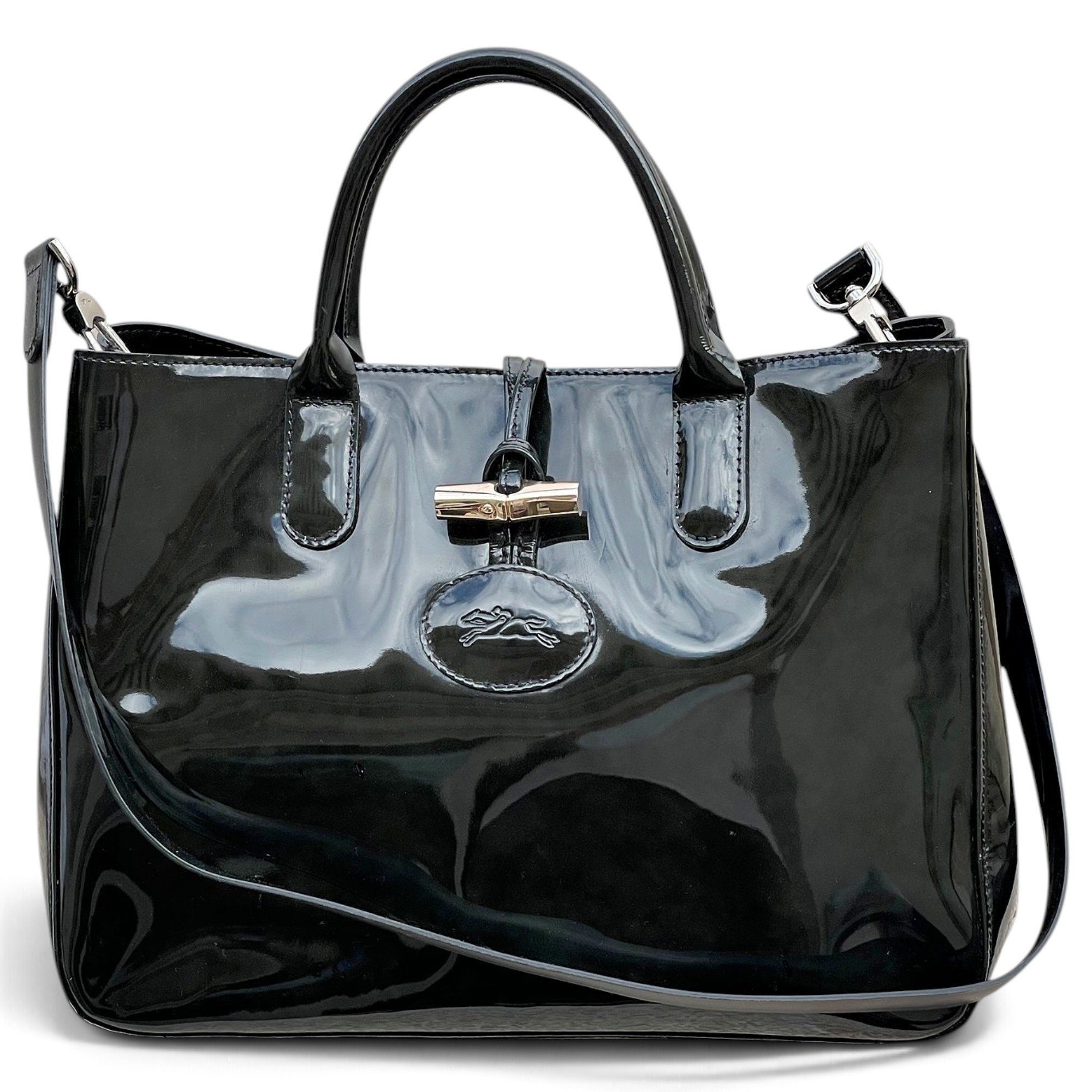 Roseau patent leather handbag