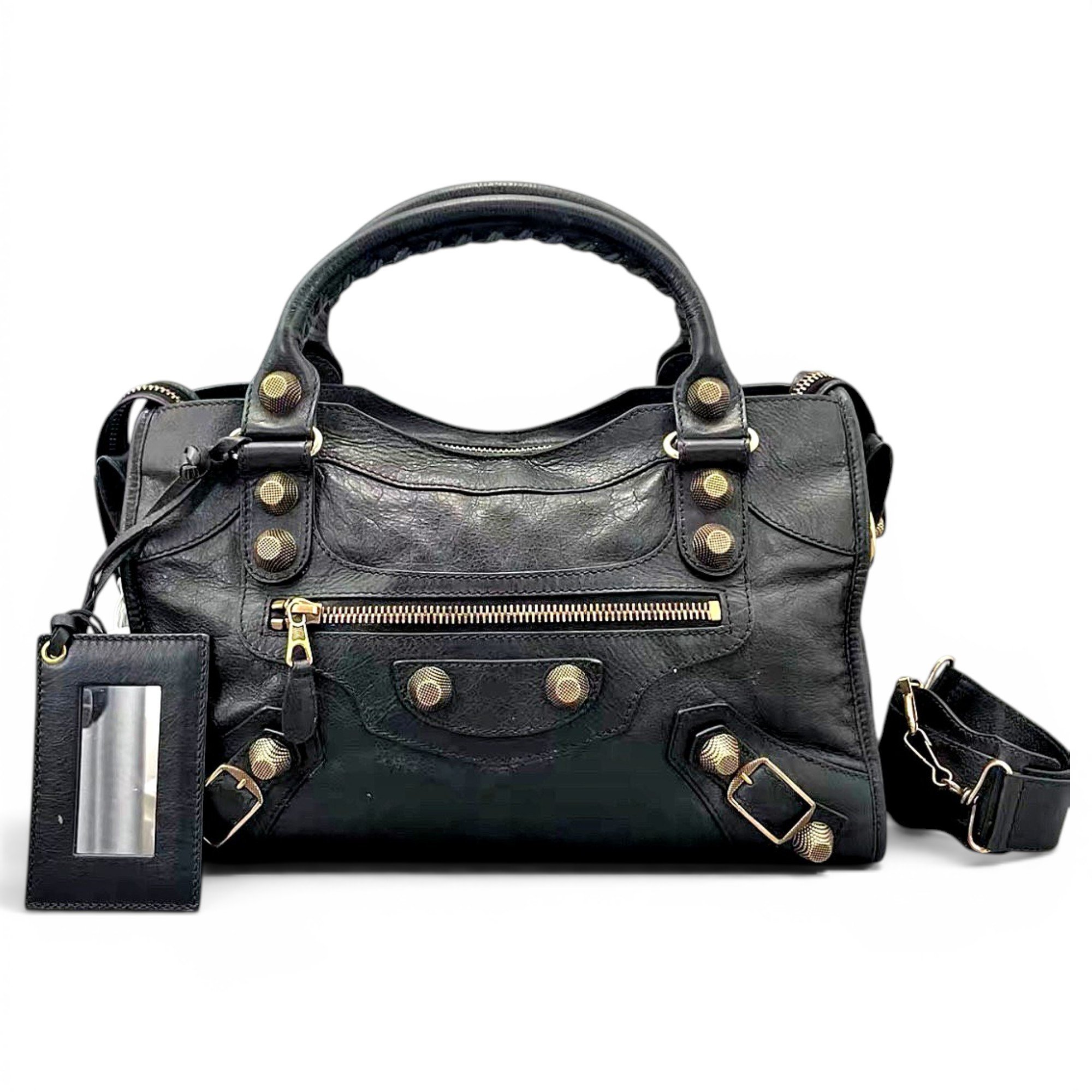 City leather handbag