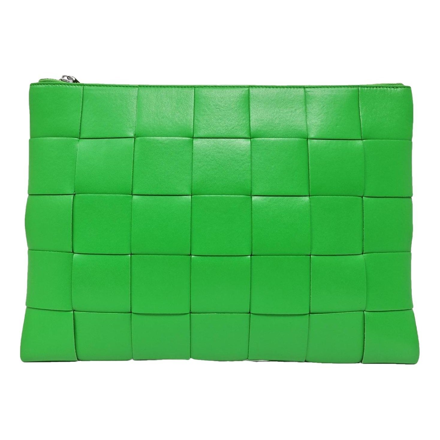 Snap leather clutch bag