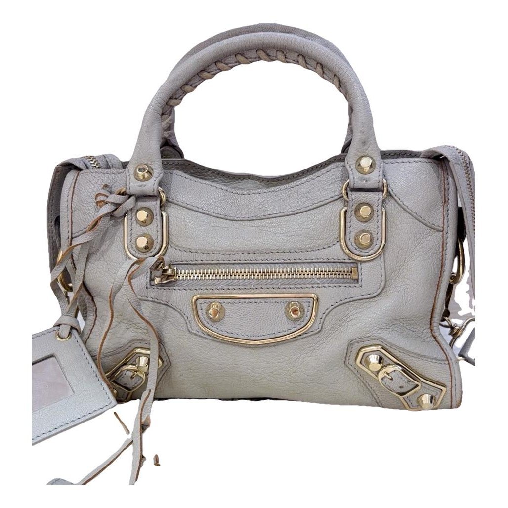 City leather handbag
