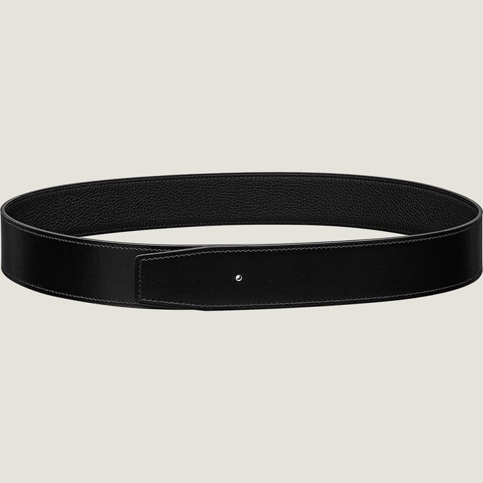Noir Reversible Leather Strap 38 MM