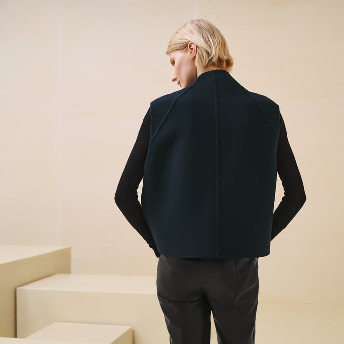 Bleu Noir Cashmere Short Vest