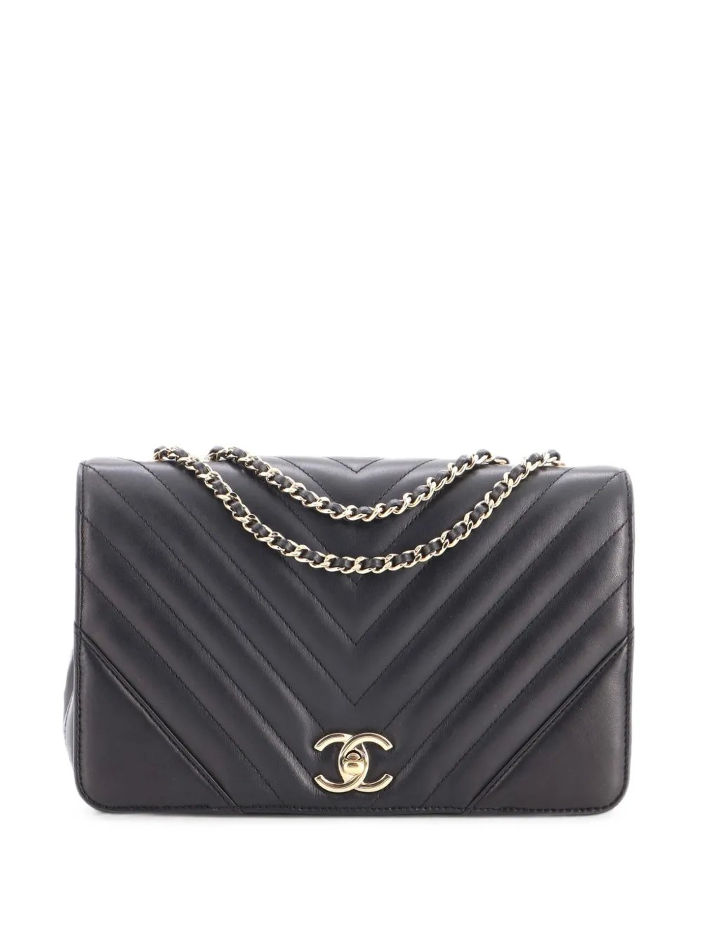 Statement Flap Bag Chevron Calfskin Small shoulder bag