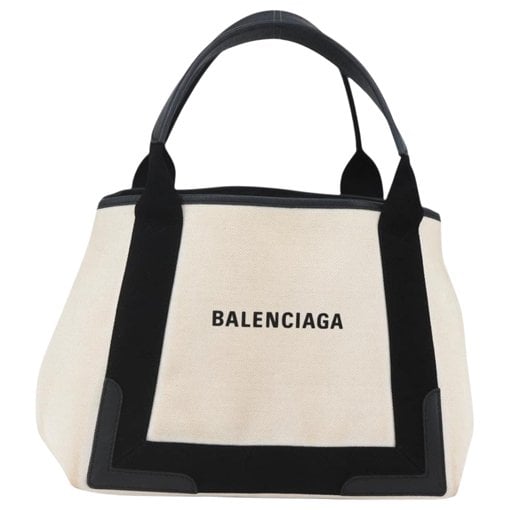 Navy cabas cloth handbag