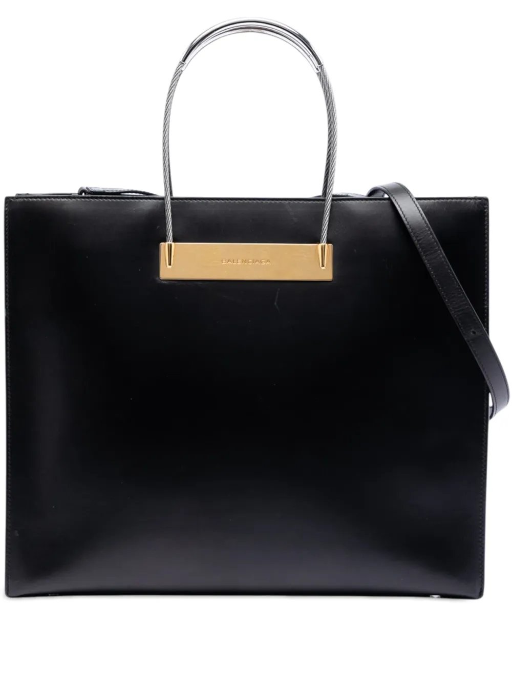 2015 Small Leather Cable Shopper Tote satchel