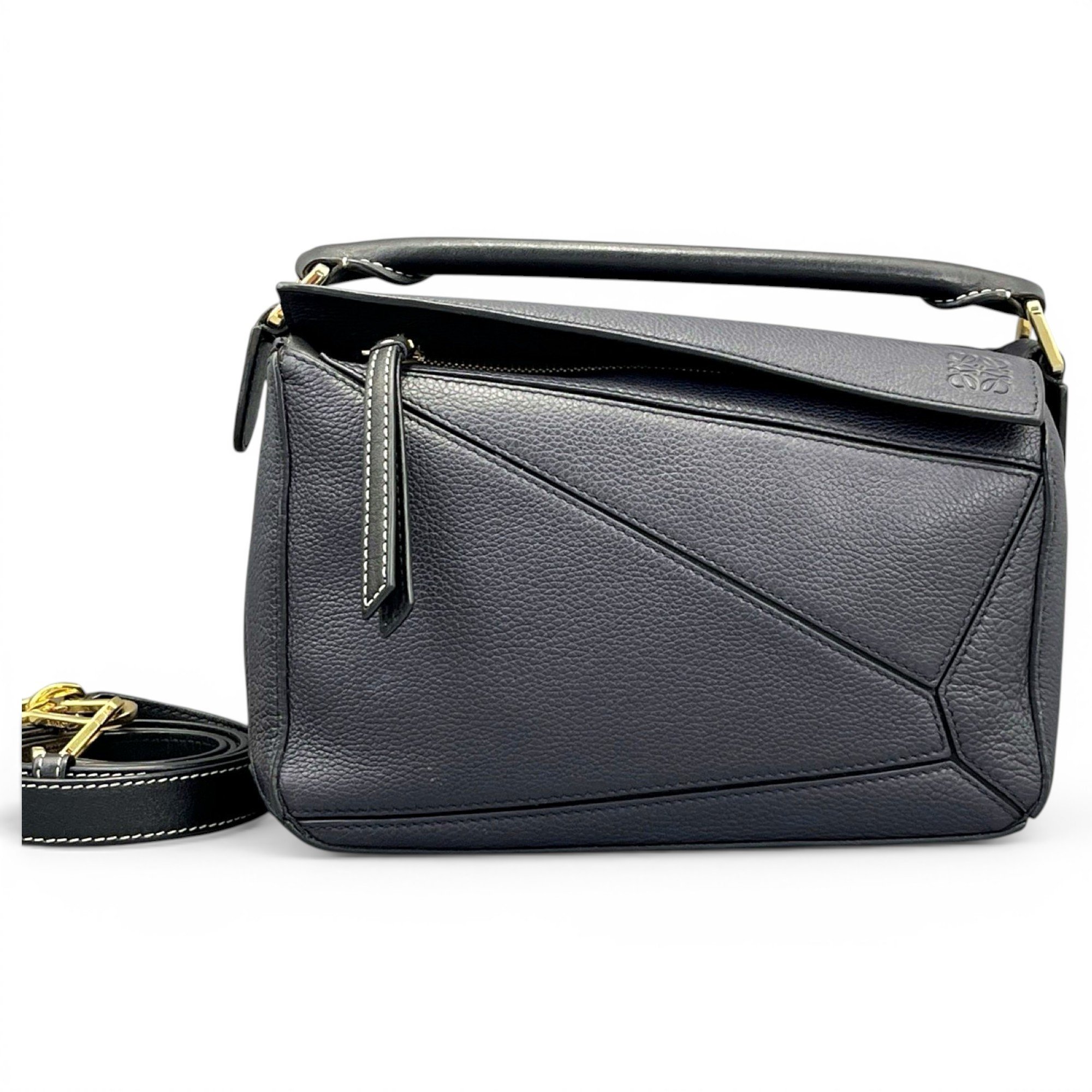 Puzzle leather handbag