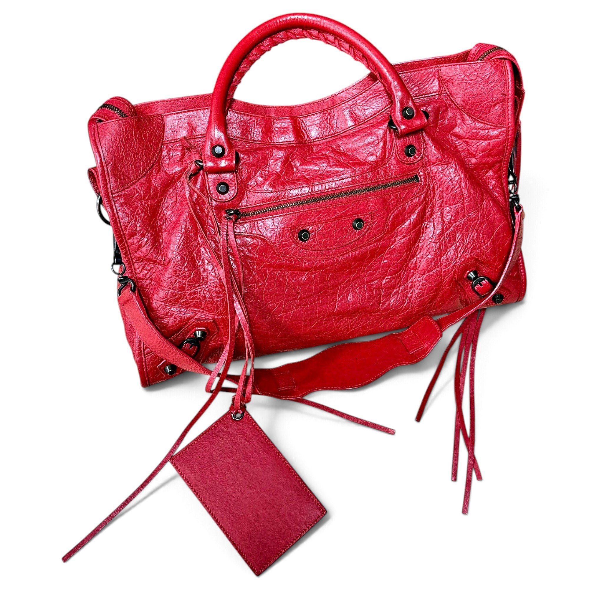 City leather handbag