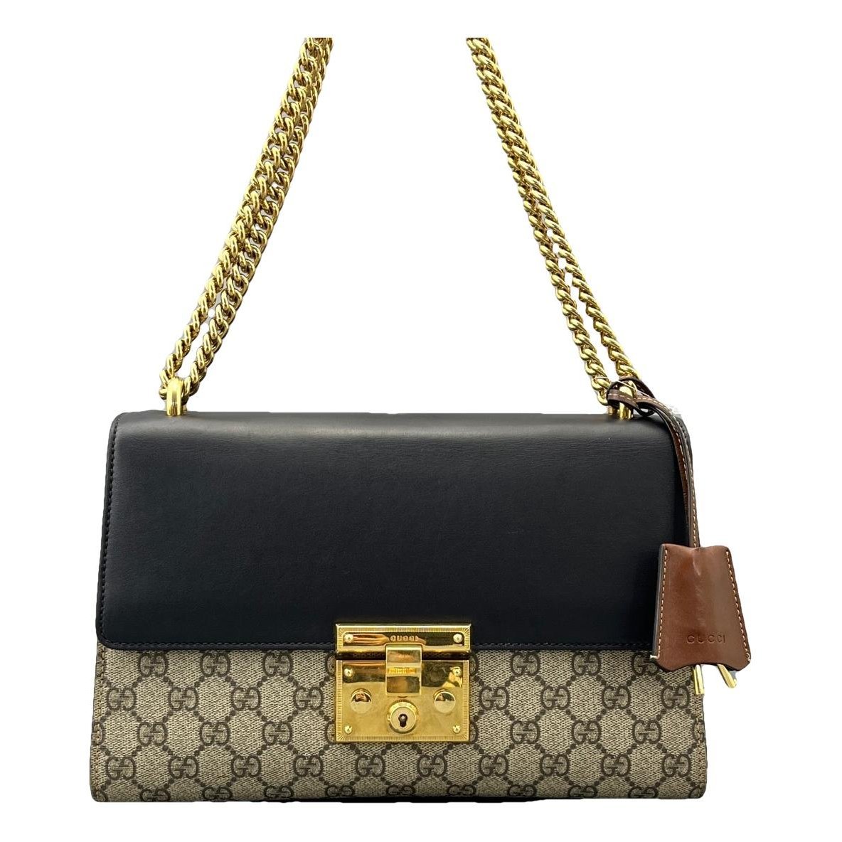 Padlock leather handbag