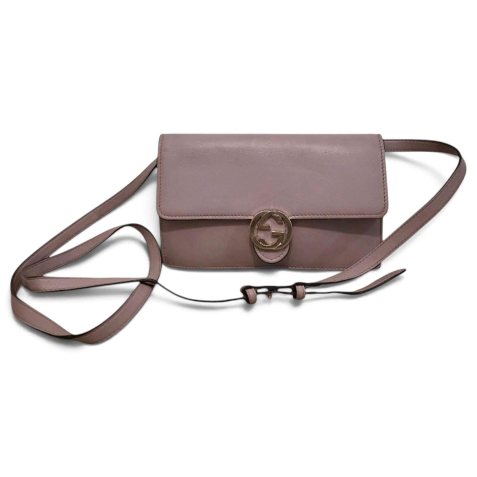Interlocking leather crossbody bag