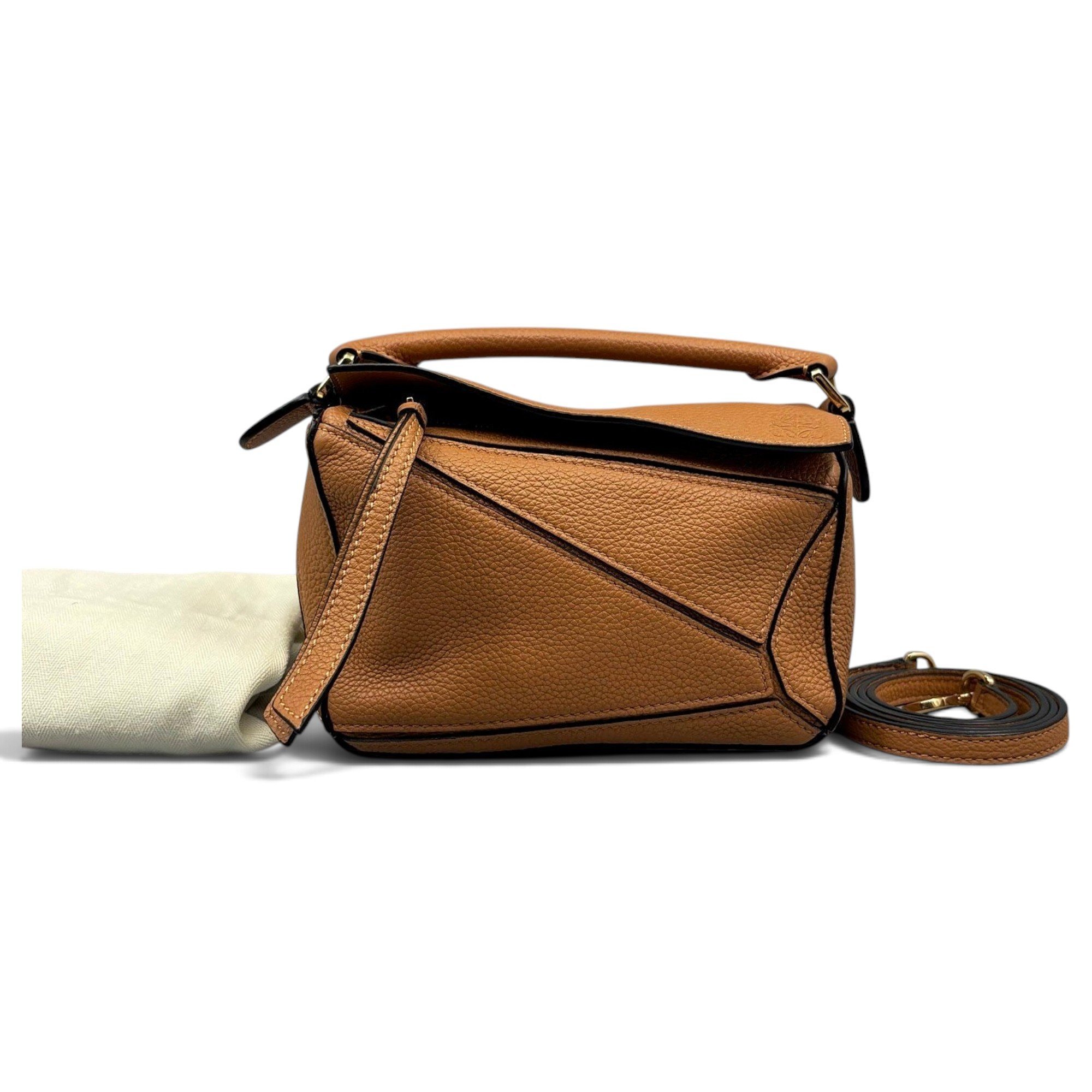 Puzzle leather handbag